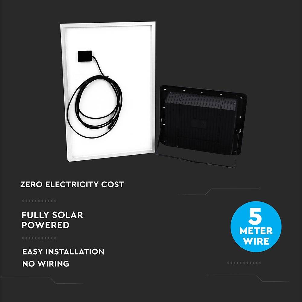 V-TAC Solar LED-Fluter VT-300W, 50 W, 4000 K, mit Panel + Fernbedienung