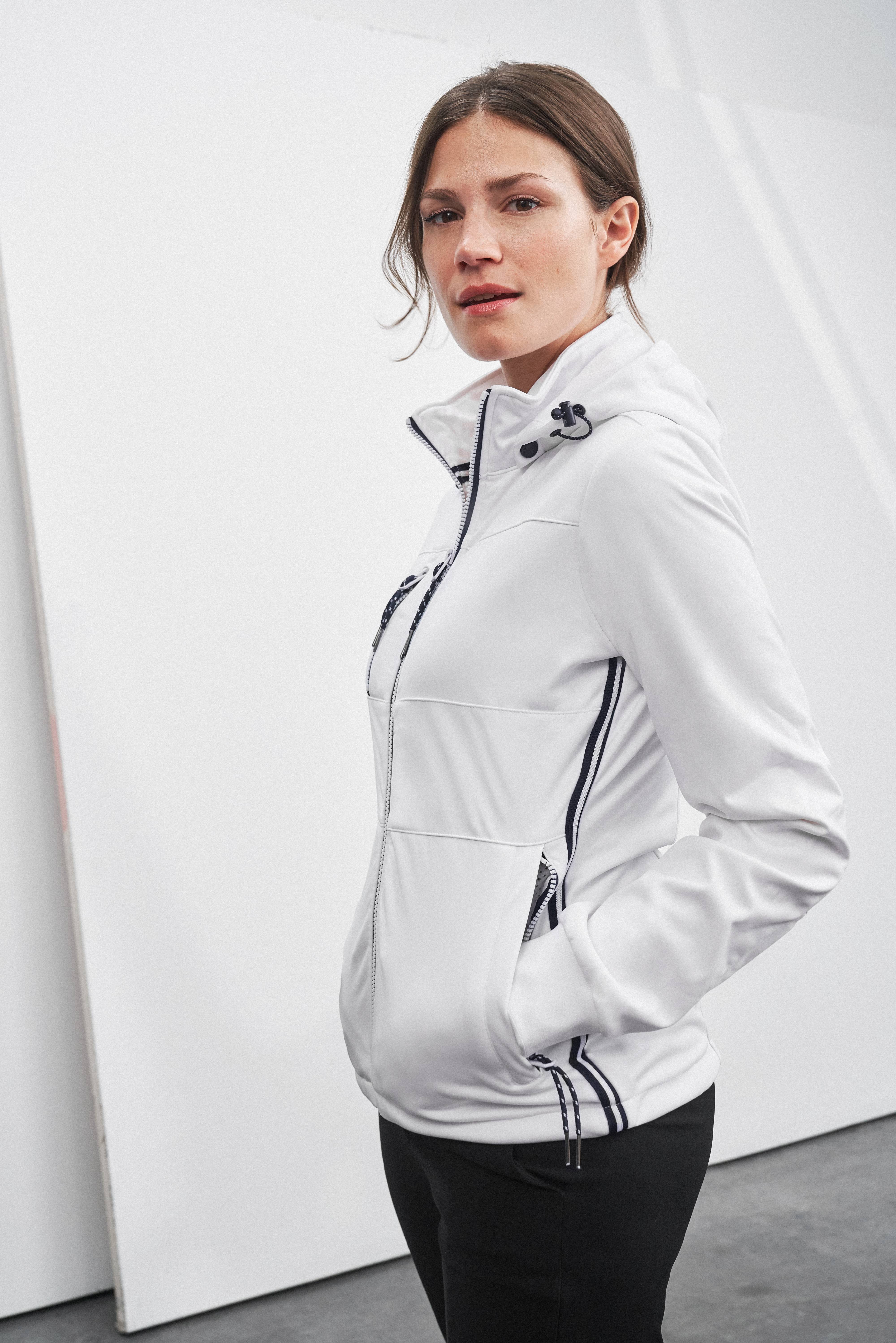 James & Nicholson® JN1077 DAMEN Maritime Jacket Softshelljacke Leicht tailliert Größe:S white/white/navy