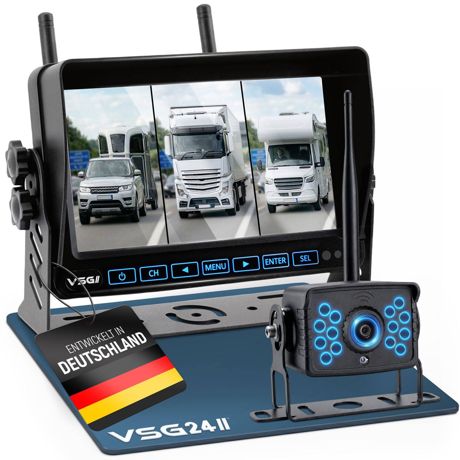 VSG24 7" FUNK-Set ELEMENT WIRED HD | Wohnmobil & LKW bis 21 Meter RVS-24671