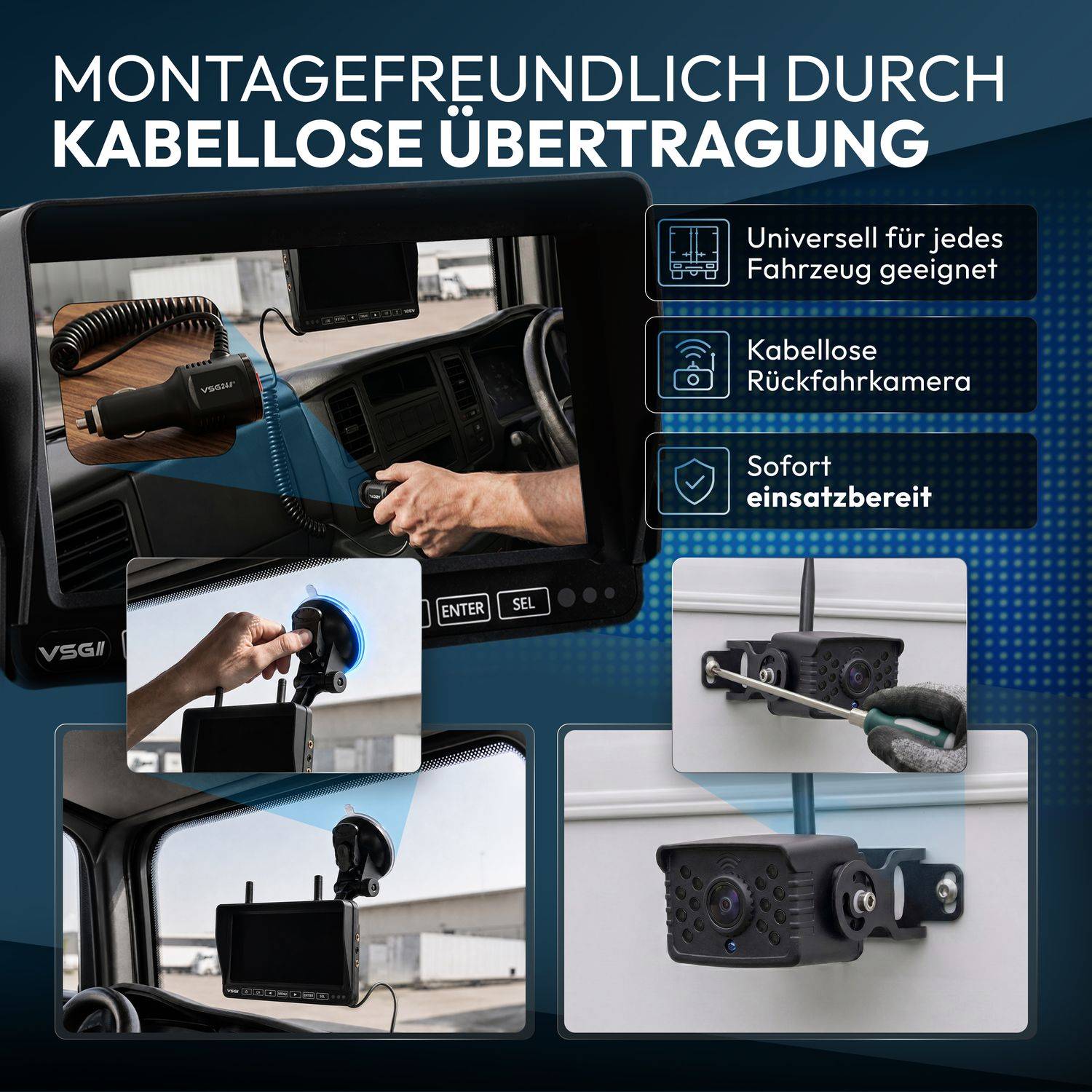 VSG24 7" FUNK-Set ELEMENT WIRED HD | Wohnmobil & LKW bis 21 Meter RVS-24671