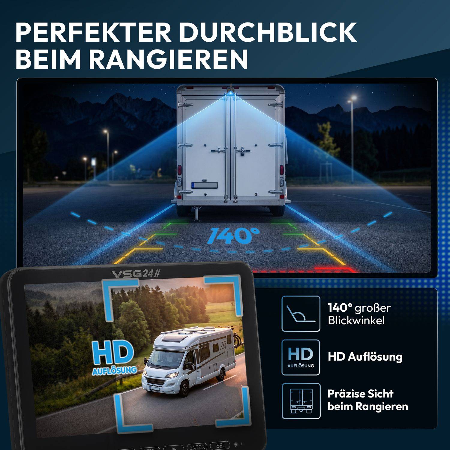 VSG24 10" FUNK-Set ELEMENT WIRED HD | Wohnmobil & LKW bis 21 Meter RVS-24675