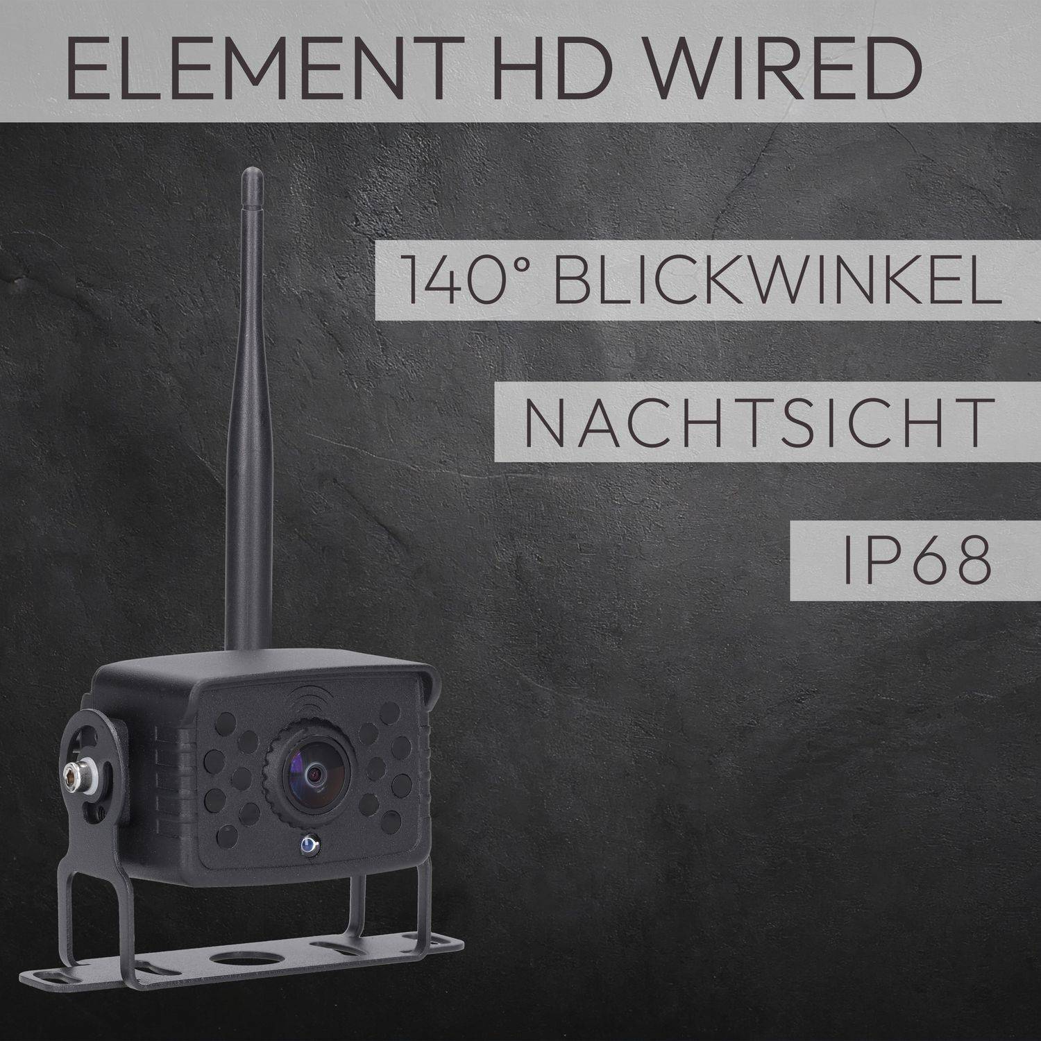 VSG24 10" FUNK-Set ELEMENT WIRED HD | mit 2 Kameras | Wohnmobil & LKW bis 21 Meter RVS-24676