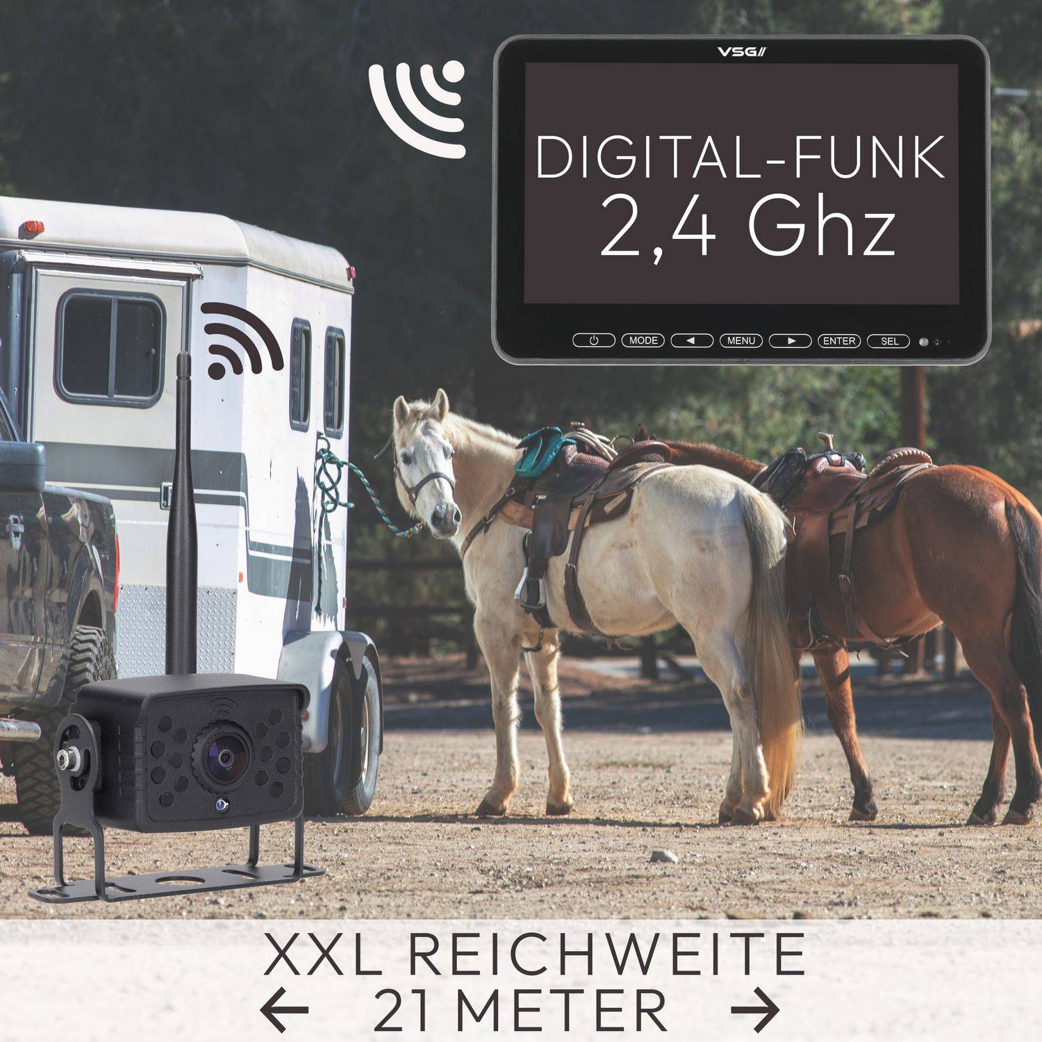 VSG24 10" FUNK-Set ELEMENT WIRED HD | mit 4 Kameras | Wohnmobil & LKW bis 21 Meter RVS-24677