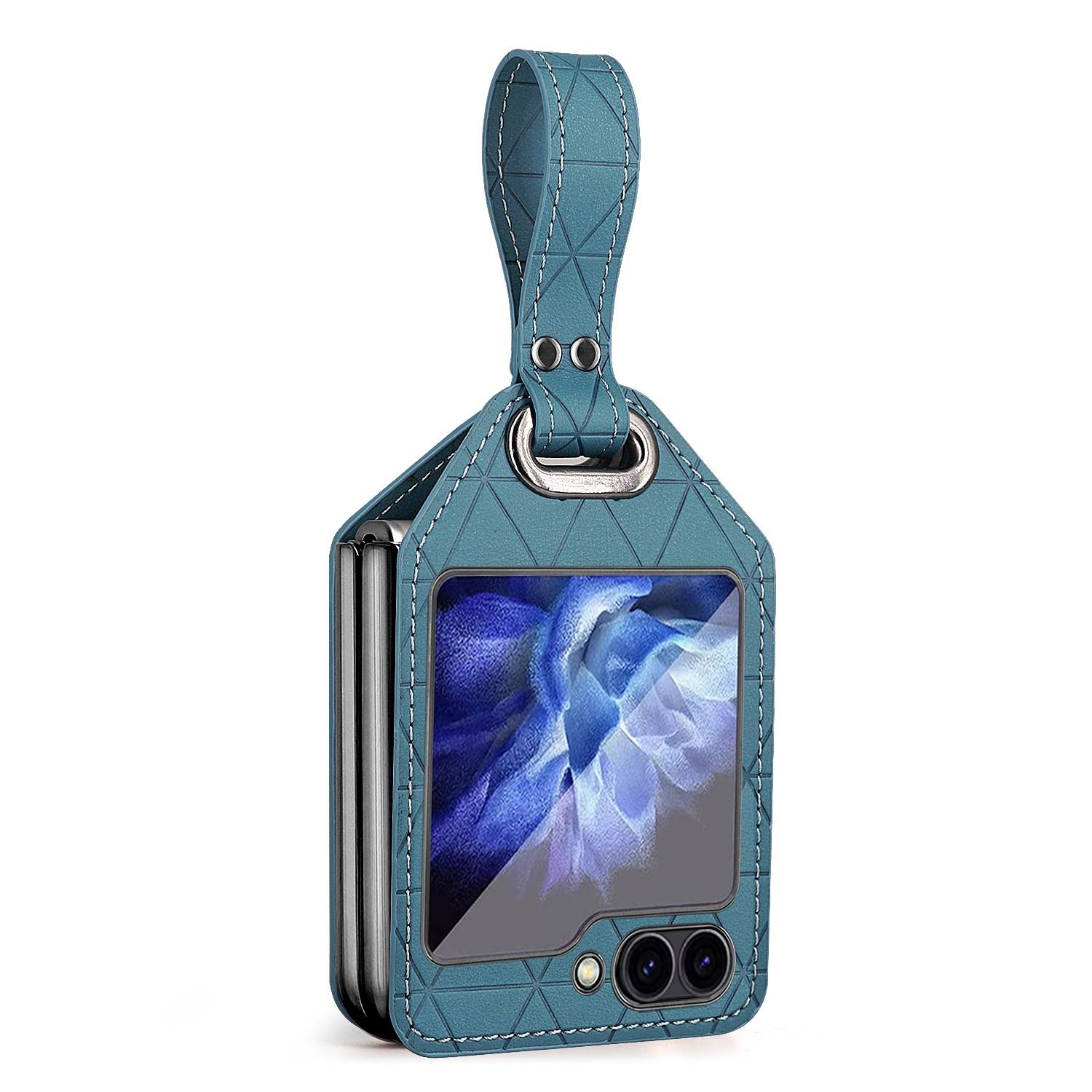 Für Samsung Galaxy Z Flip6 Electroplating Hybrid Hülle Armband Blau