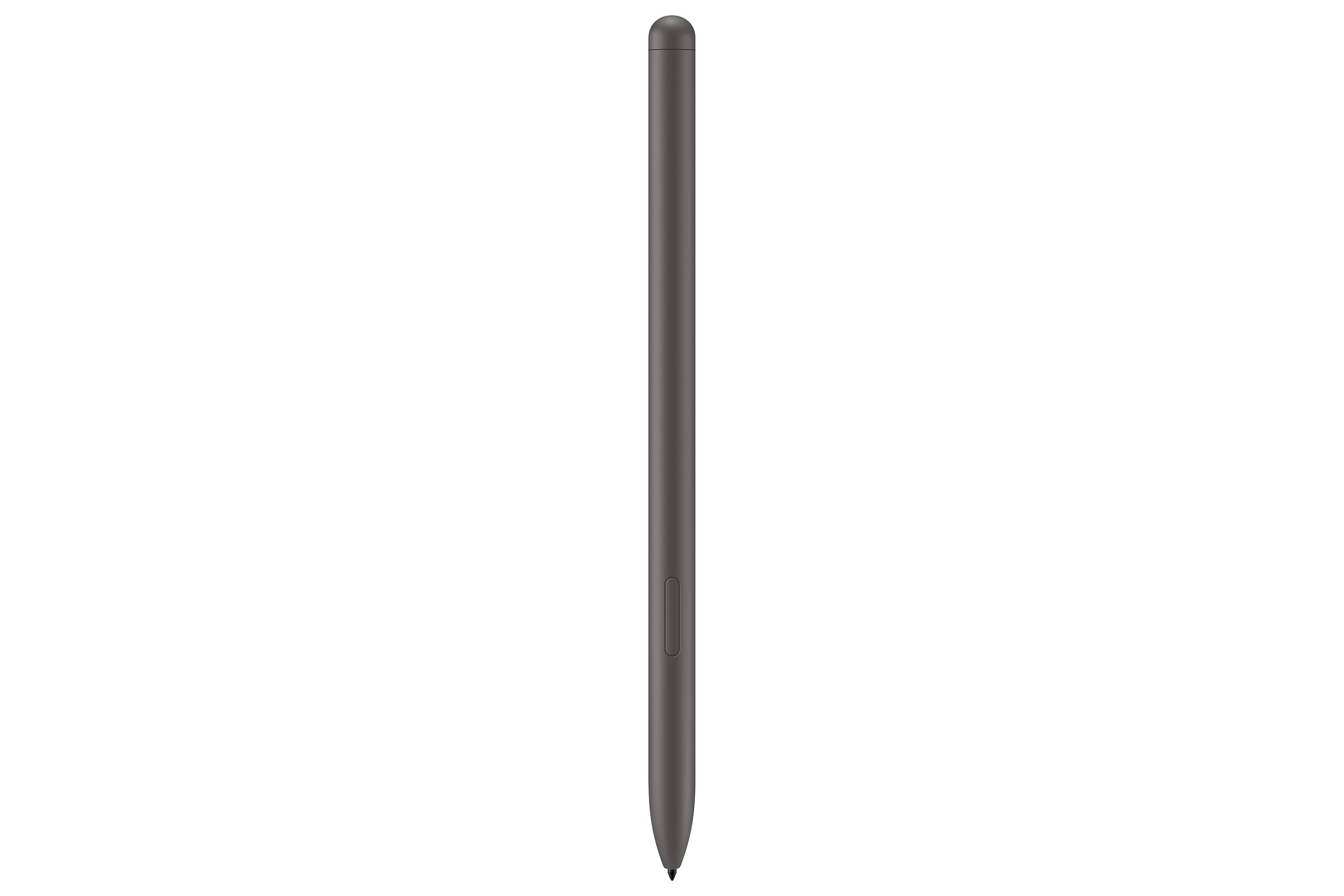 Ein grauer Stift, der aufrecht auf schwarzem Hintergrund steht.