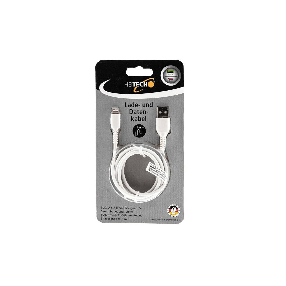 Ladekabel USB A auf 8-pin 1 m weiß