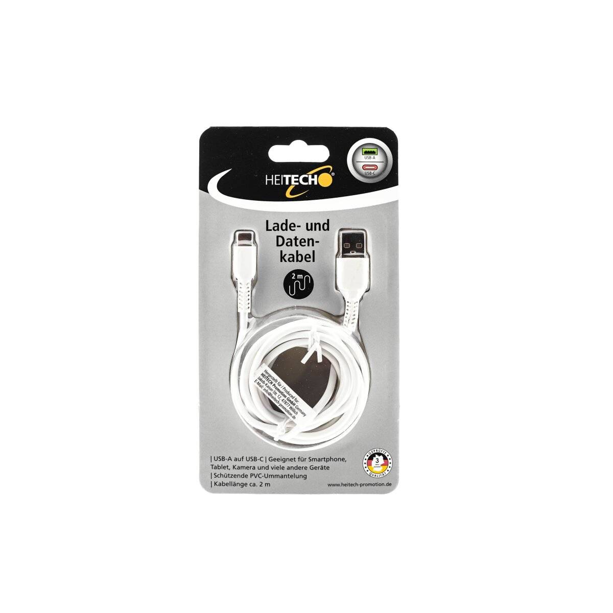 Ladekabel USB A auf USB C 2 m weiß