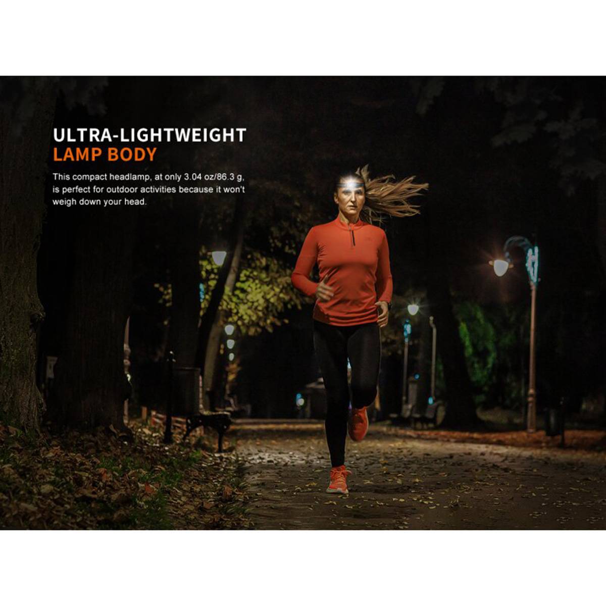 Fenix HM23 V2.0 LED Stirnlampe 300 Lumen - Schwarz/Orange