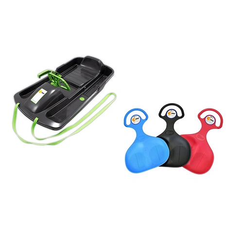 KHW | Lenkschlitten Set Snow Fox | anthrazit | Made in Germany | inkl. Po-Rutscher farblich Sortiert | ideal für winterlichen Fahrspaß KHW | Lenkschlitten Set Snow Fox | anthrazit | Made in Germany | inkl. Po-Rutscher farblich Sortiert | ideal für winterlichen Fahrspaß