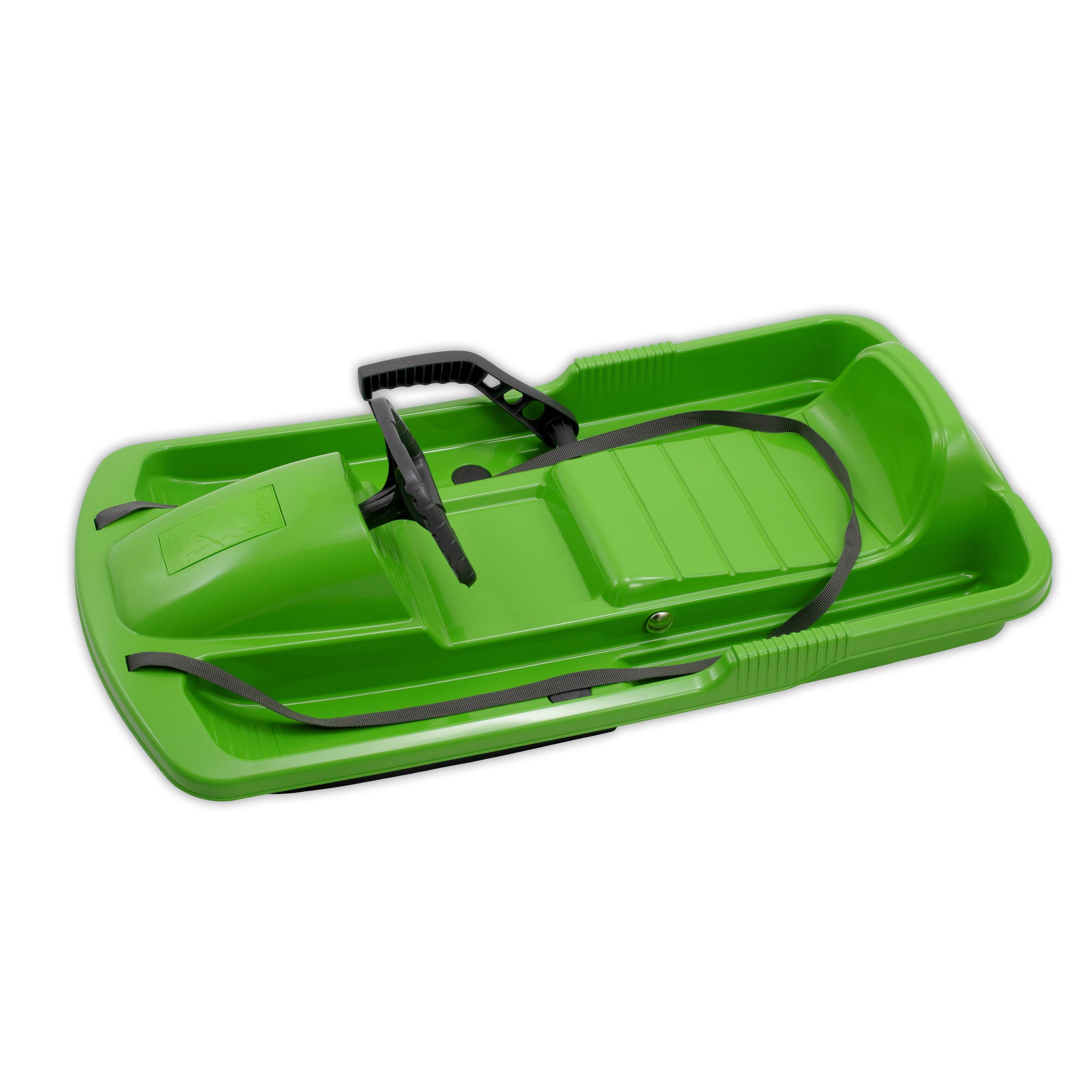 KHW | Lenkschlitten Snow Fox | Grün | TÜV-geprüft | Made in Germany | ausgefeiltes Lenksystem & griffsicheres Lenkrad | kälte- und lichtbeständig