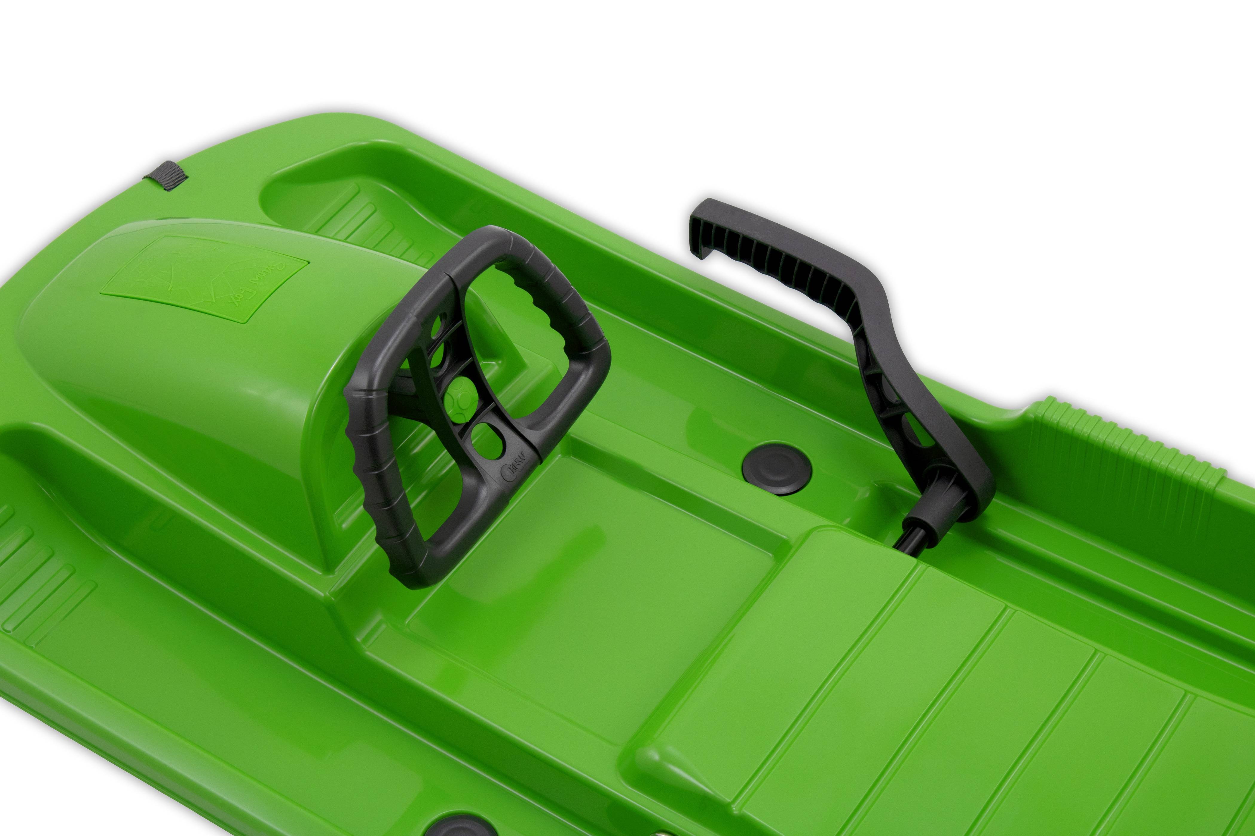 KHW | Lenkschlitten Snow Fox | Grün | TÜV-geprüft | Made in Germany | ausgefeiltes Lenksystem & griffsicheres Lenkrad | kälte- und lichtbeständig