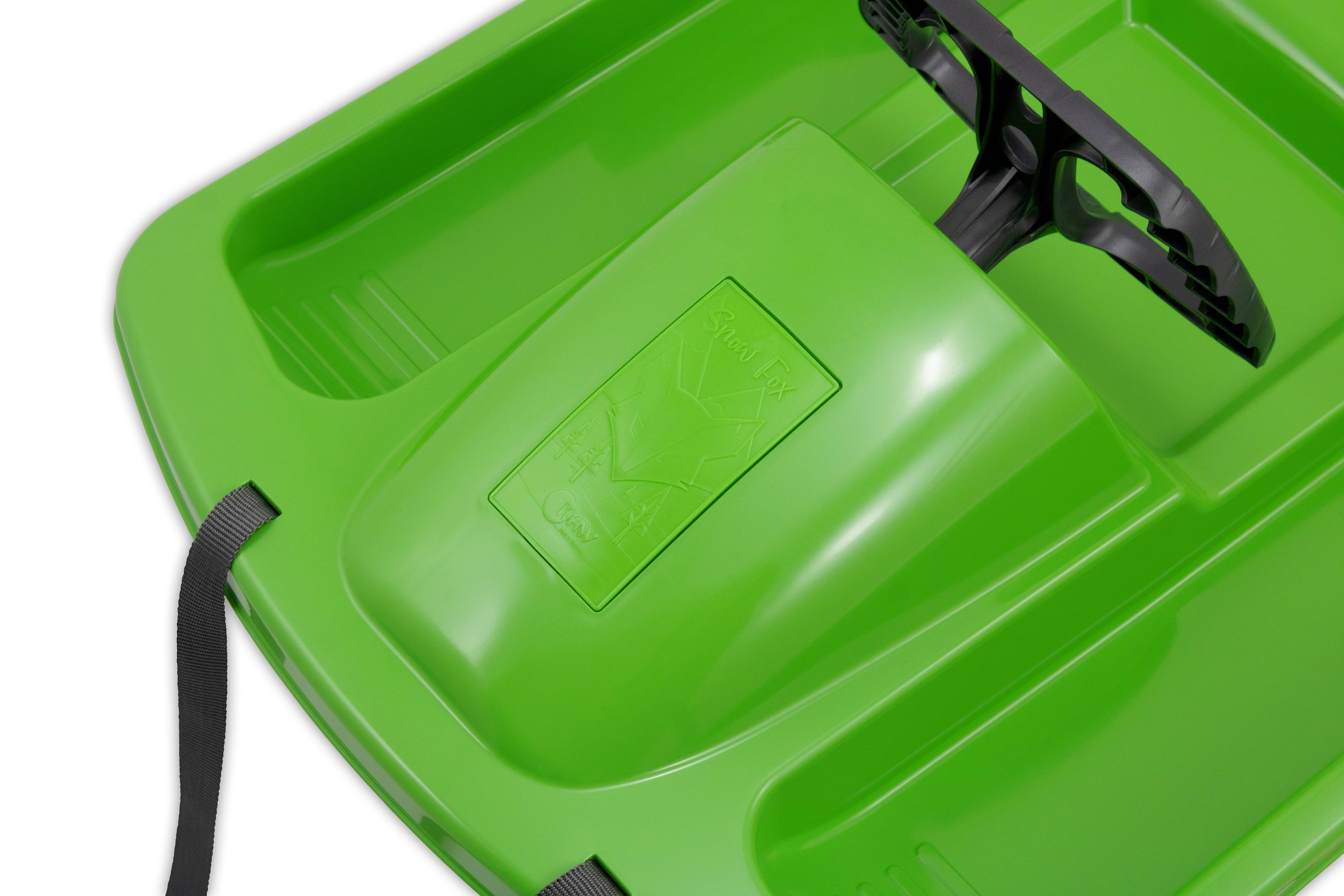 KHW | Lenkschlitten Snow Fox | Grün | TÜV-geprüft | Made in Germany | ausgefeiltes Lenksystem & griffsicheres Lenkrad | kälte- und lichtbeständig