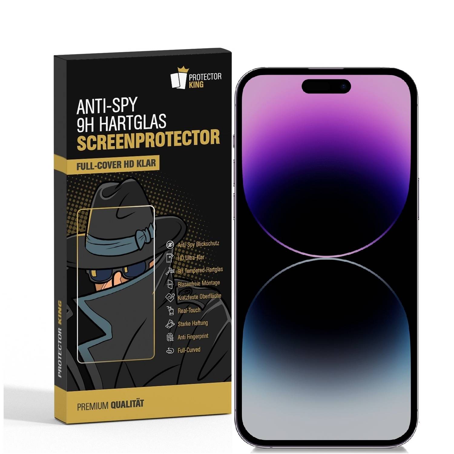 Kopie von 1x Anti-Spy 9H Panzerglas für iPhone 16 Pro Blickschutz Privacy echtes Tempered Glass Panzerfolie Displayschutz Schutzfolie Schutzglas