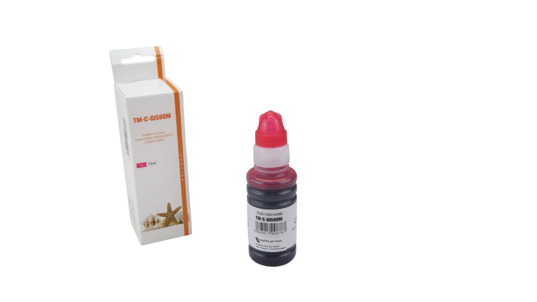 Kompatibles Tintennachfuellflaeschchen magenta (1605C001-3) ersetzt GI-590M
