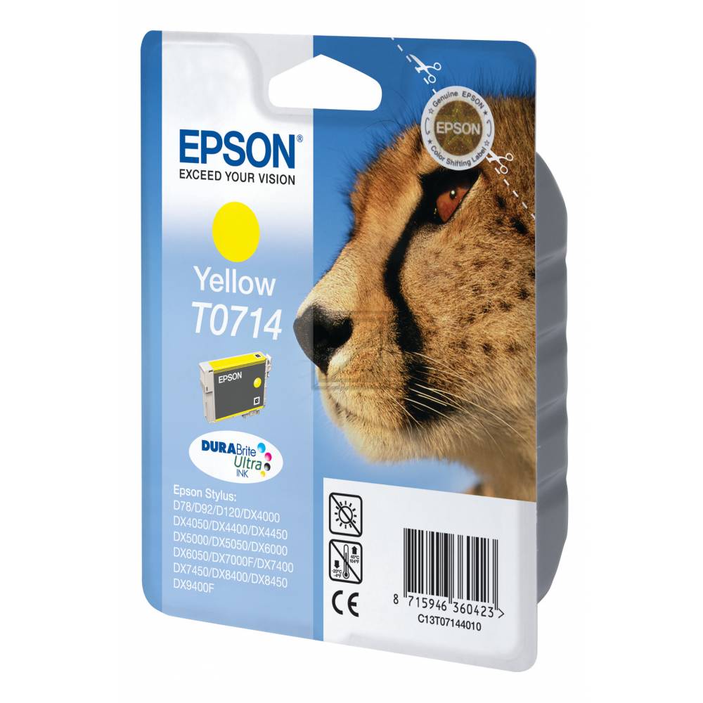 Epson Tintenpatrone gelb HC (C13T07144012, T0714)