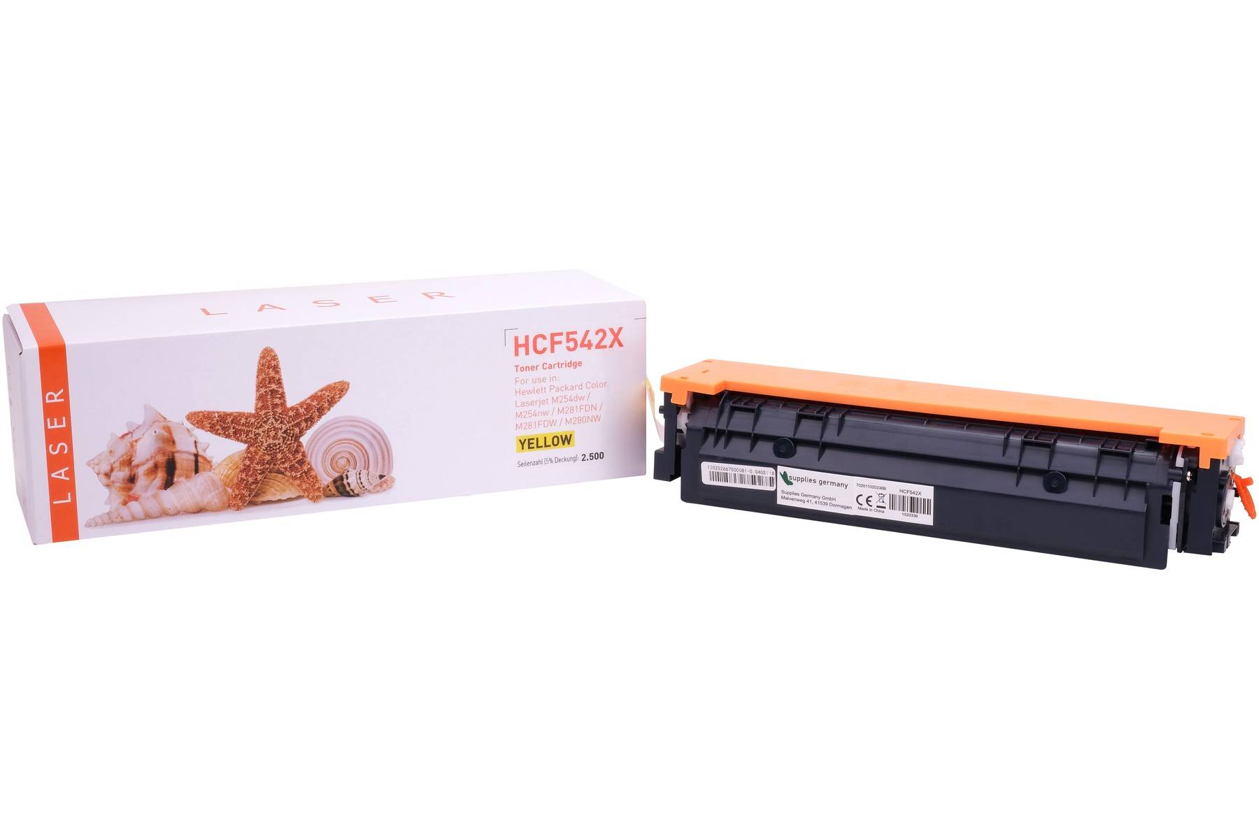 Kompatible Toner-Kartusche gelb HC (CF542X-3) ersetzt 203X