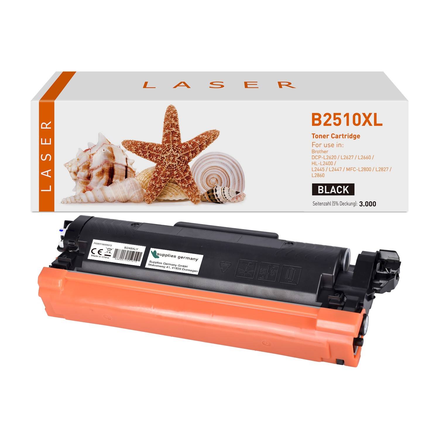 Kompatibles Toner-Kit schwarz HC (TN-2510XL-3) ersetzt TN-2510XL