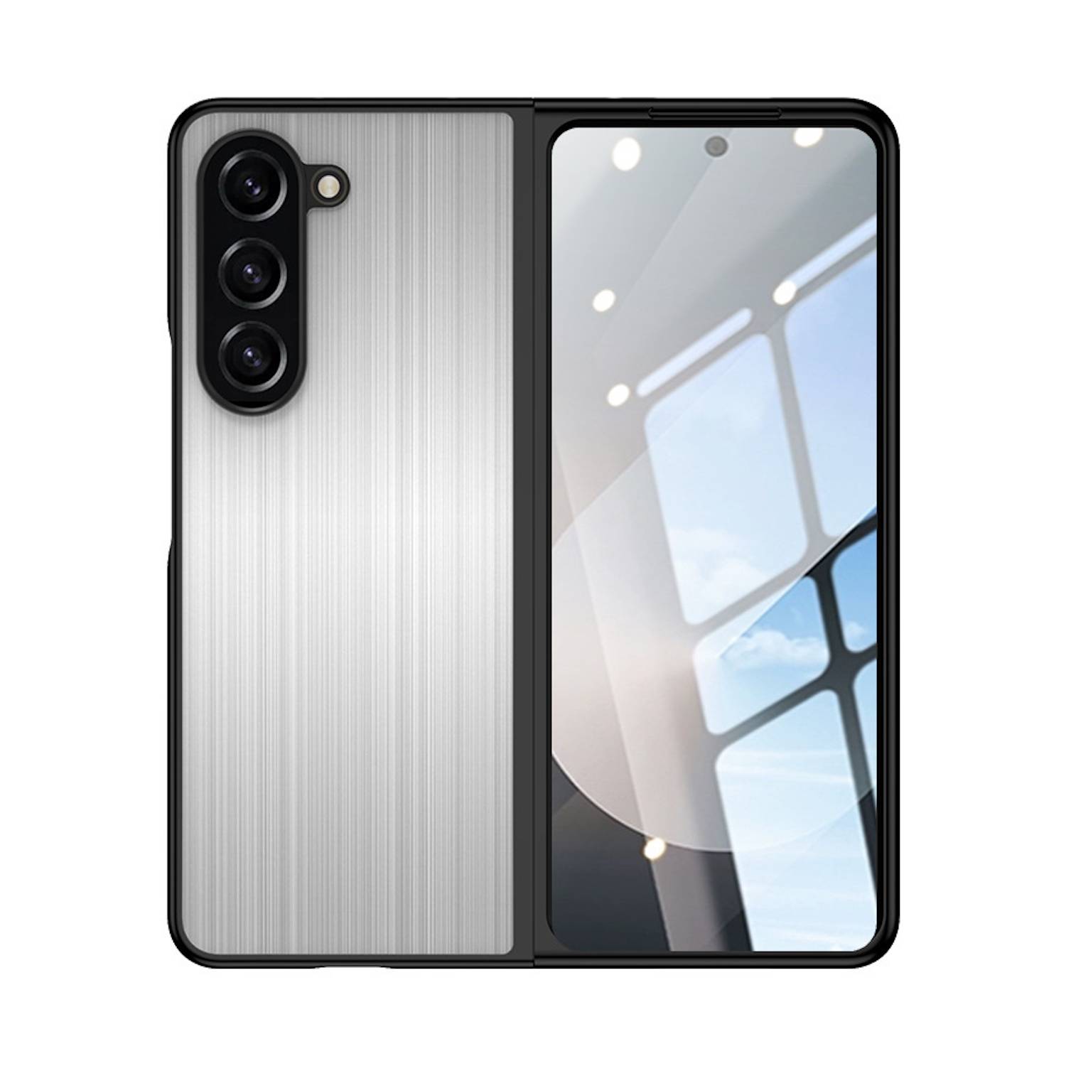 Für Samsung Galaxy Z Fold6 5G Edelstahl Schutzhülle Shockproof Silber