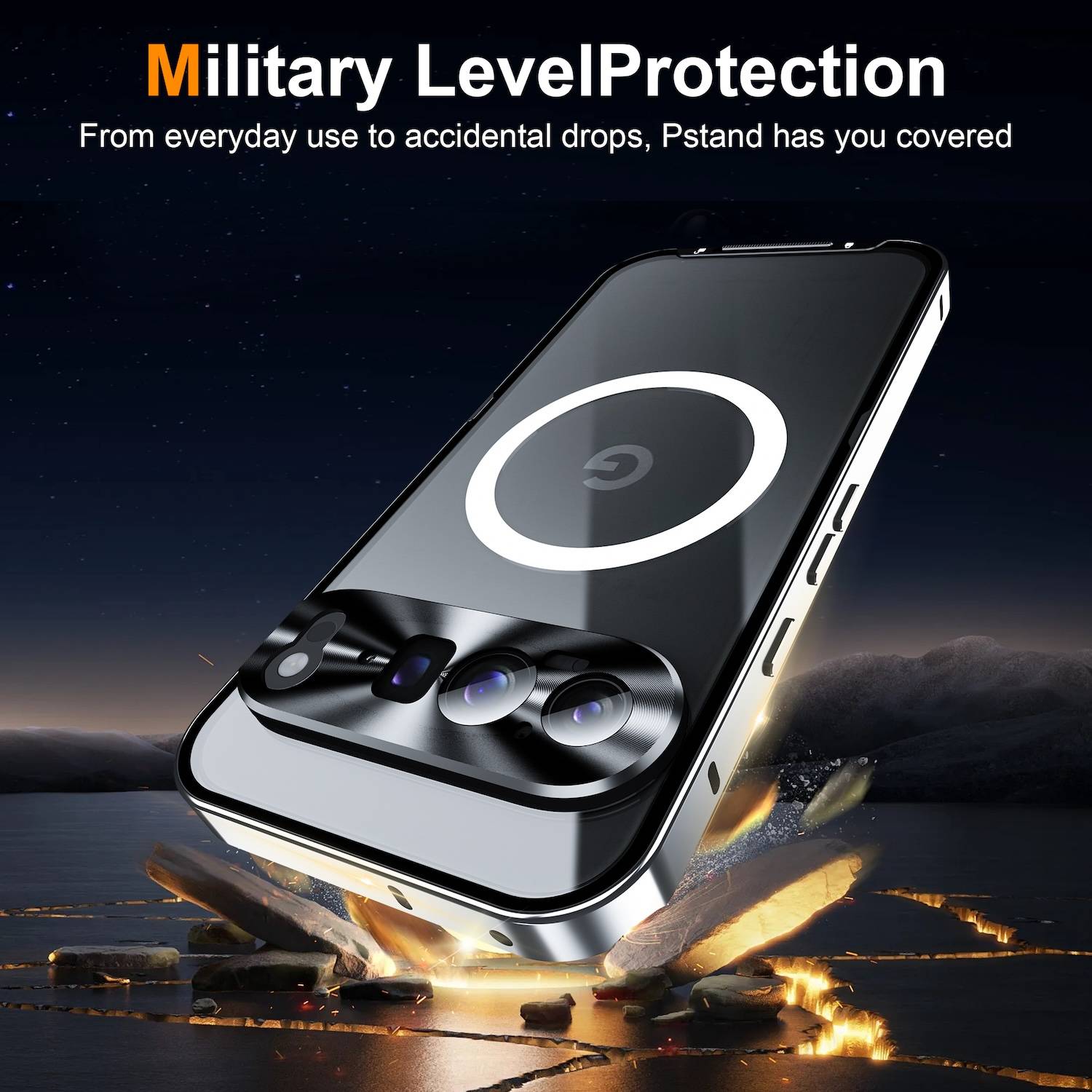 Für Google Pixel 9 Pro XL Magsafe Metall Schutz Tasche Hülle Silber