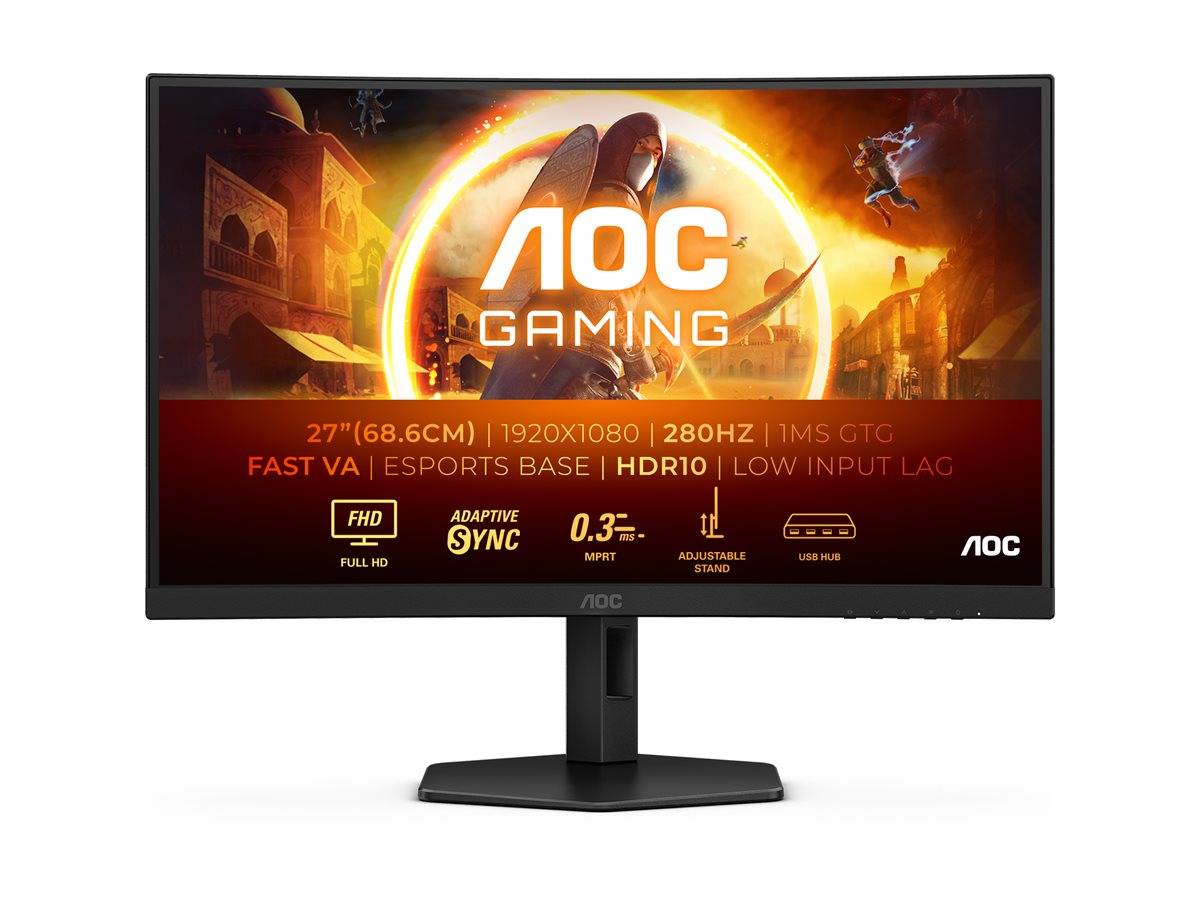 68,5cm/27 (1920x1080) AOC Gaming C27G4ZXU 16:9 FHD VA 0,3ms 280Hz 2xHDMI DP USB Speaker Black