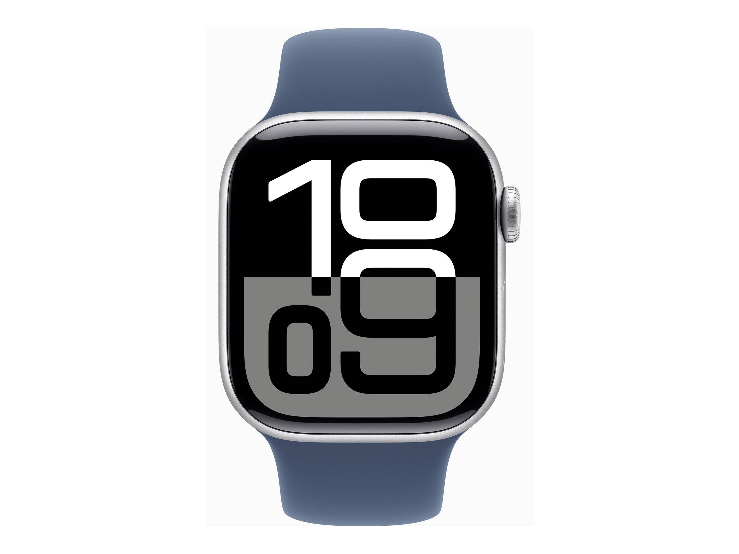 Apple Watch S10 (2024) Aluminium 42mm silber (Sportarmband denim) S/M