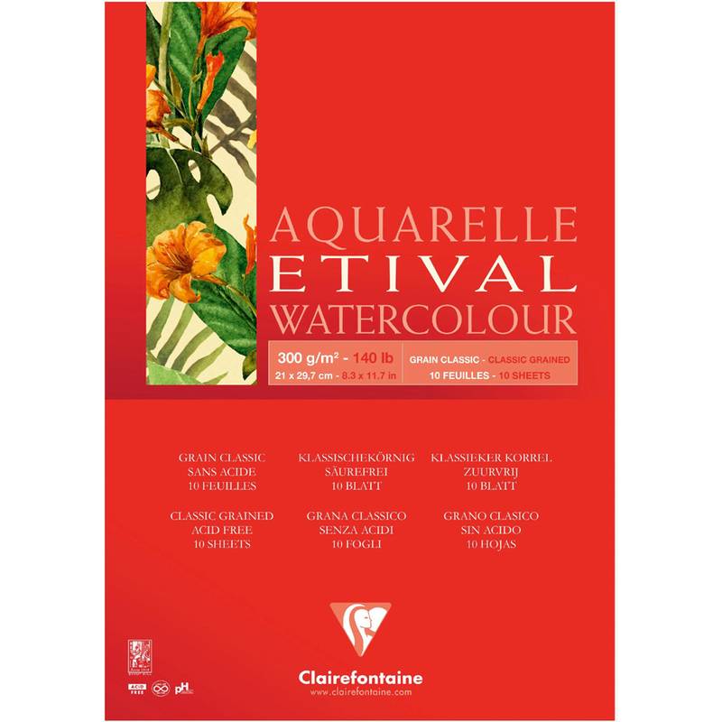 Clairefontaine Künstlerblock Aquarelle ETIVAL, DIN A4