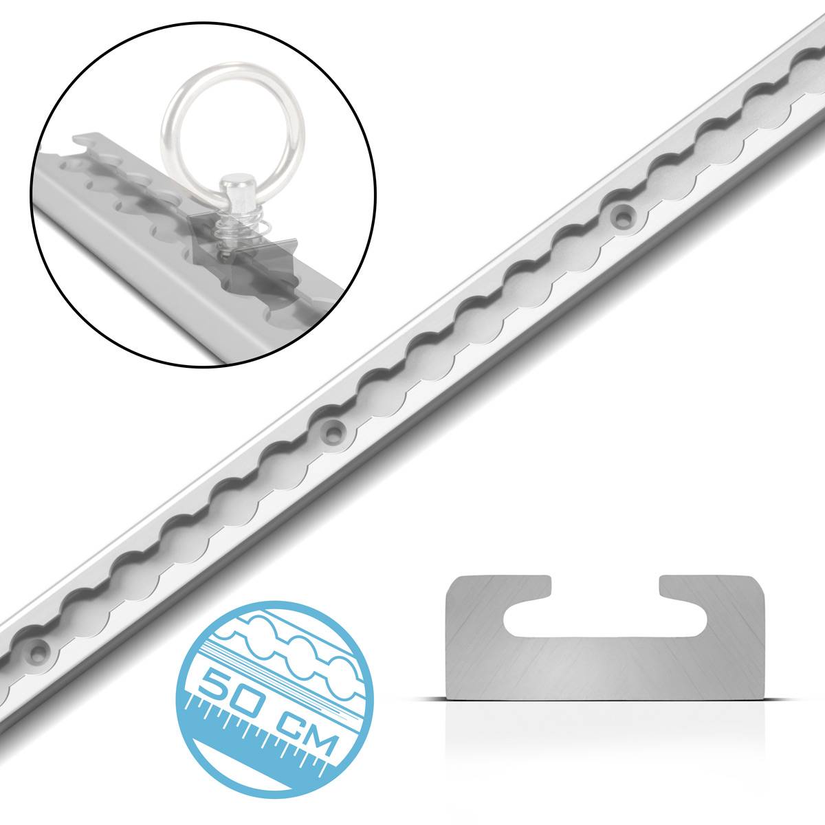 STAHLWERK Zurrschiene 50 cm Airlineschiene Befestigungsschiene aus Aluminium