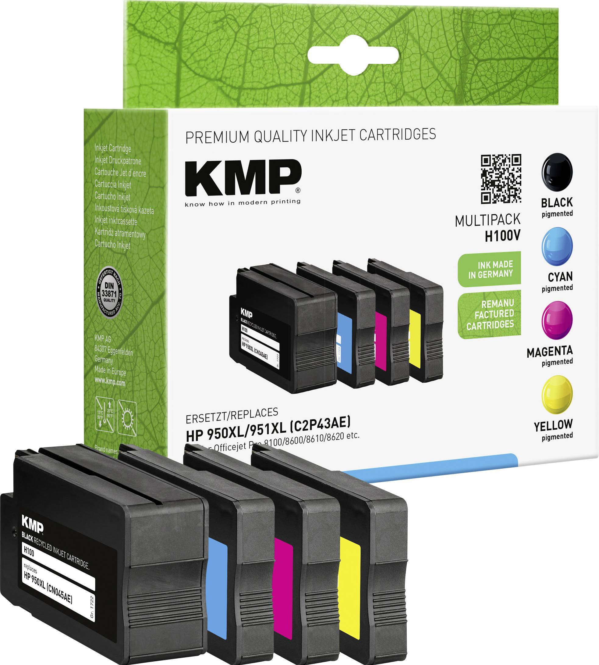 KMP Patrone HP HP950XL C2P43AE Multipack BK/C/Y/M remanufactured Multimedia-Technik Patronen HP