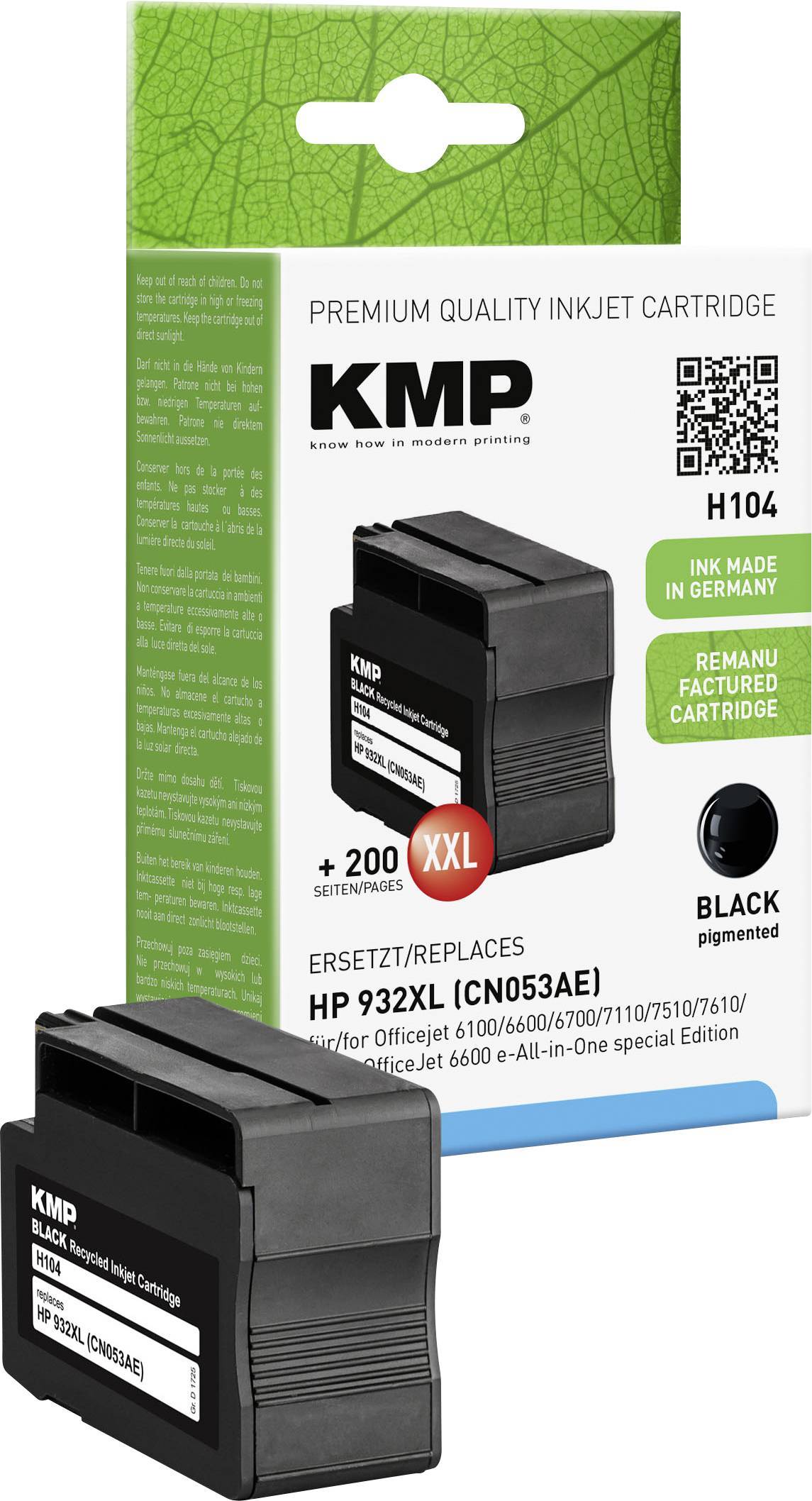 KMP Patrone HP CN053AE Nr.932XL black 1200 S. H104 refilled Multimedia-Technik Patronen HP