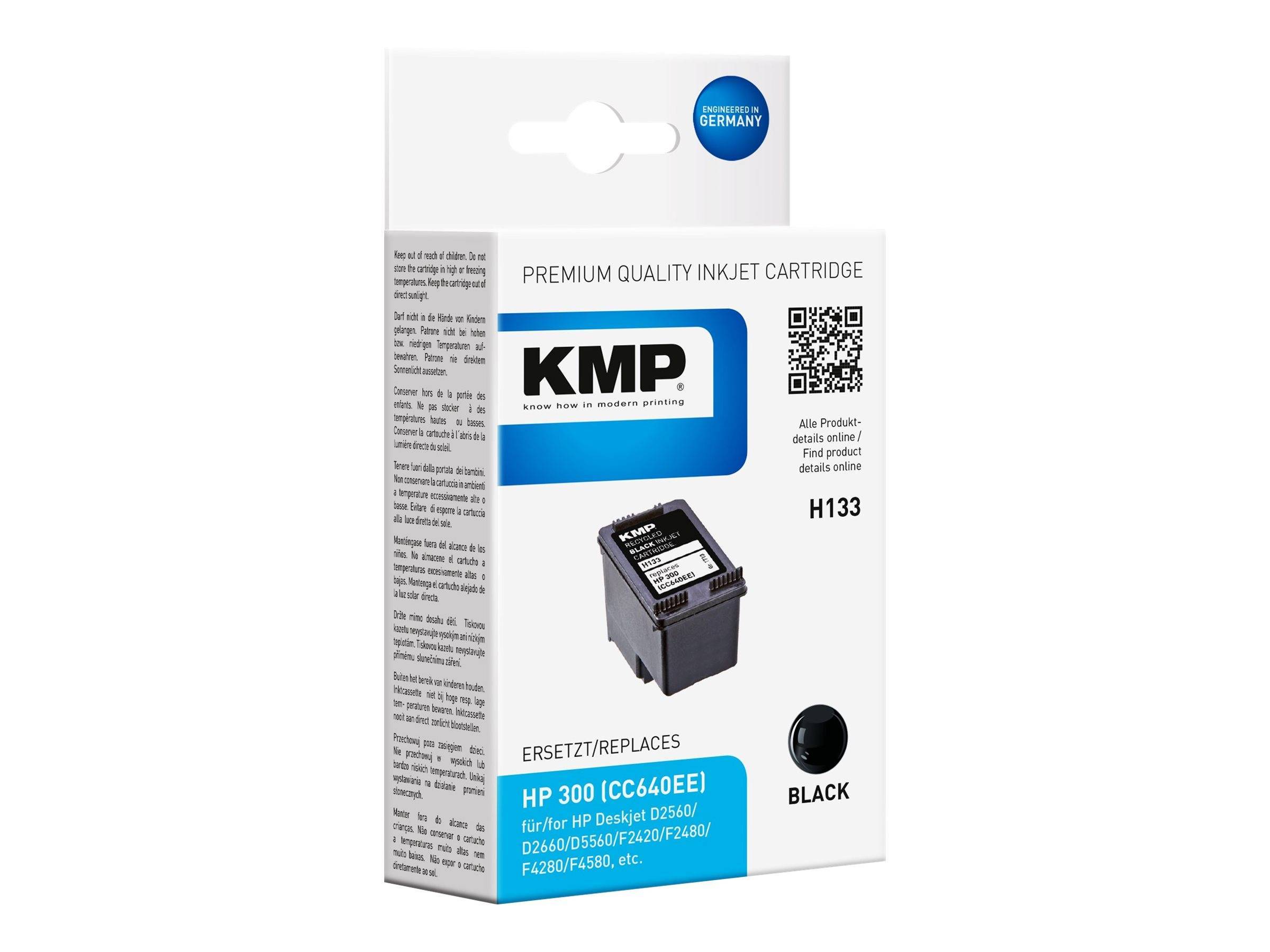 KMP Patrone HP CC640EE NR.300 black 200 S. H133 refilled Multimedia-Technik Patronen HP
