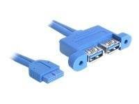DELOCK USB3.0 Kabel Pinheader 19pin -> 2x A Bu/Bu 0.4 Multimedia-Technik USB-Kabel