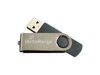 MediaRange USB-Stick 4GB Flash Drive silber swivel swing Eingabe / Ausgabe