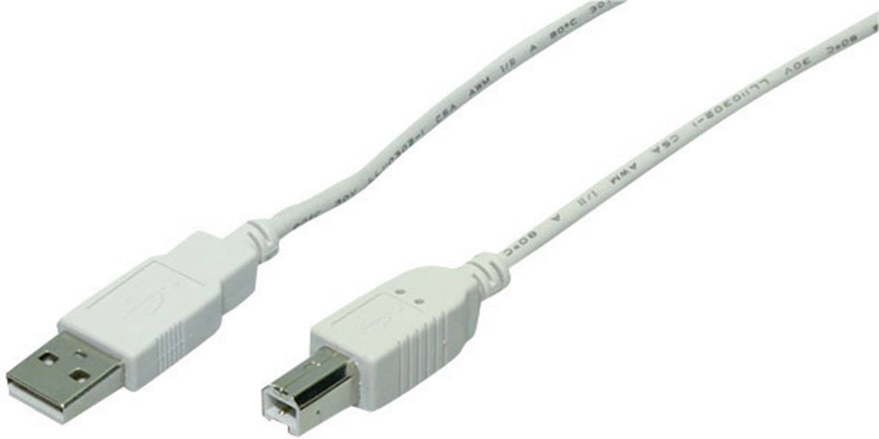 Logilink USB Kabel A -> B St/St 1.80m grau Multimedia-Technik USB-Kabel
