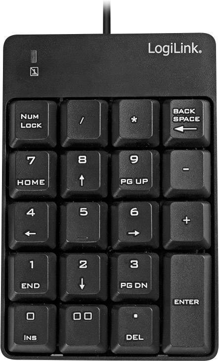 Logilink Keypad mit USB-A Anschluss schwarz Eingabe / Ausgabe Mäuse & Tastaturen