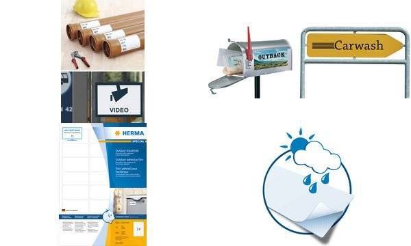 HERMA Etik. A4 Outdoor Klebefolie weiß 210x297 mm 40 St Multimedia-Technik Etiketten
