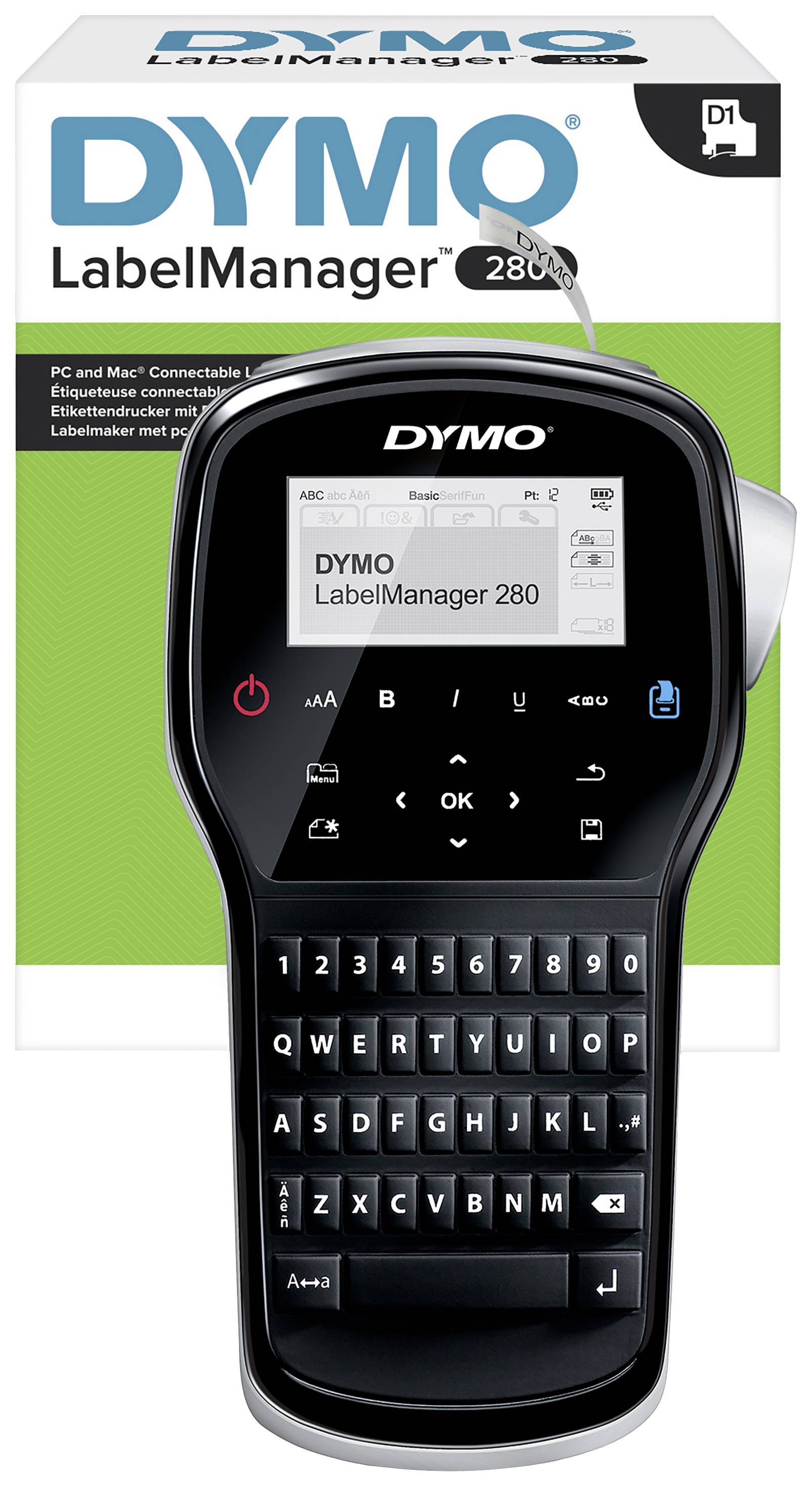 DYMO LabelManager 280 6/9/12 mm D1-Bänder Qwertz Multimedia-Technik Etikettendrucker