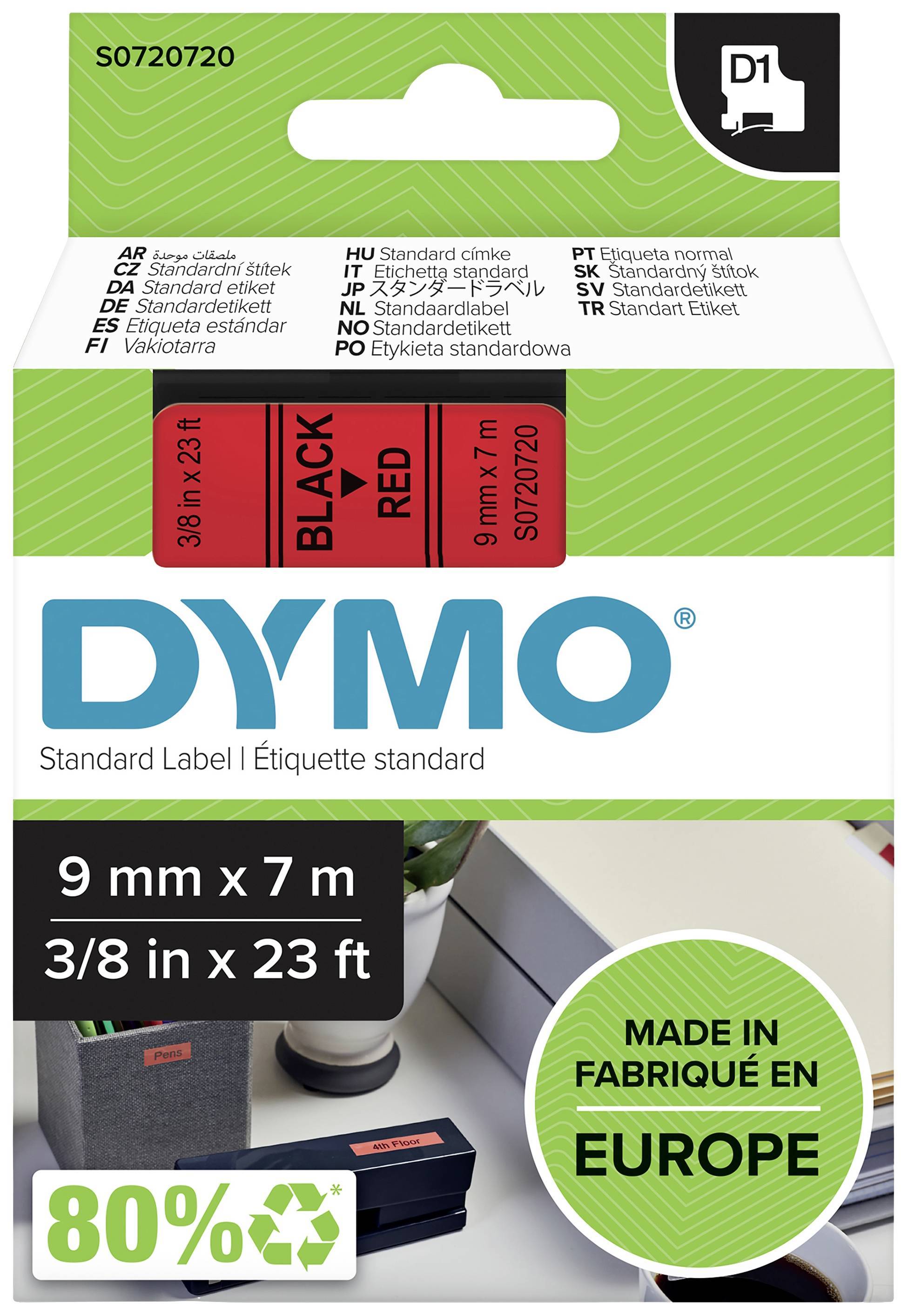 DYMO D1 Schriftband 9mmx7.0m schwarz->rot Multimedia-Technik Schriftbänder