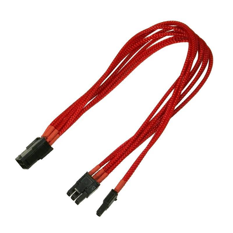 Nanoxia Kabel PCI-E 6- auf 6+2-Pin, 30 cm, Single, rot Multimedia-Technik
