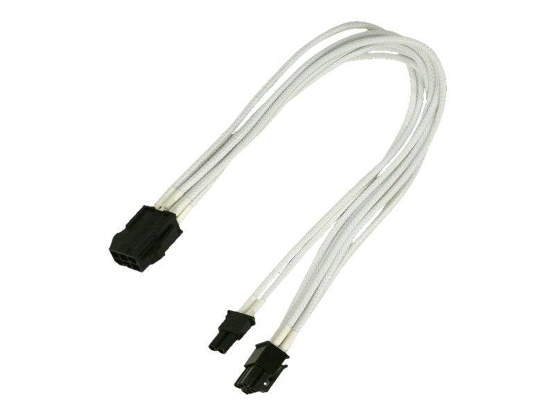 Nanoxia Kabel PCI-E 6- auf 6+2-Pin, 30 cm, Single, weiß Multimedia-Technik