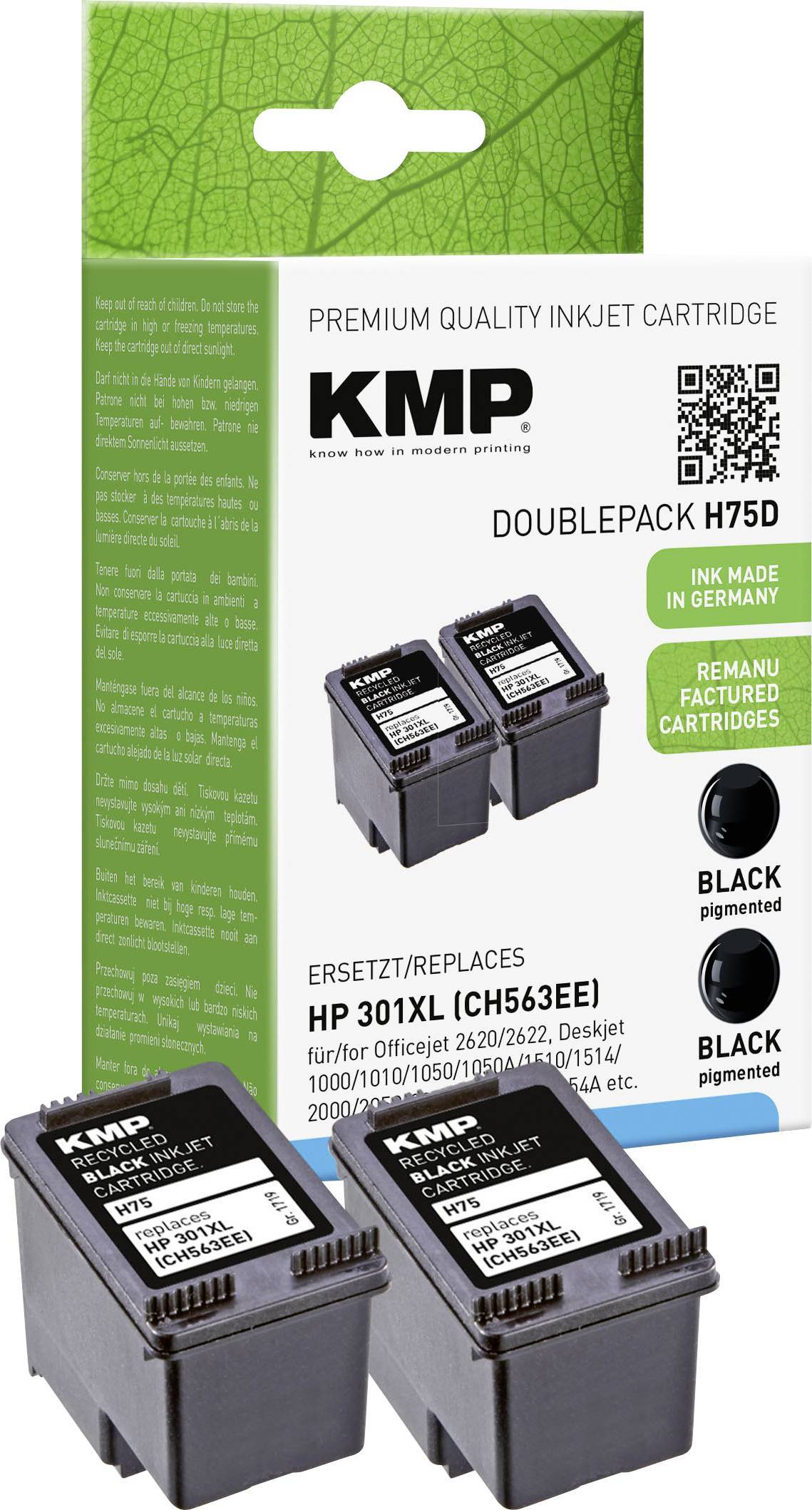 KMP Patrone HP301XL DoublePack 2x480 Seiten black kompatibel Multimedia-Technik Patronen HP