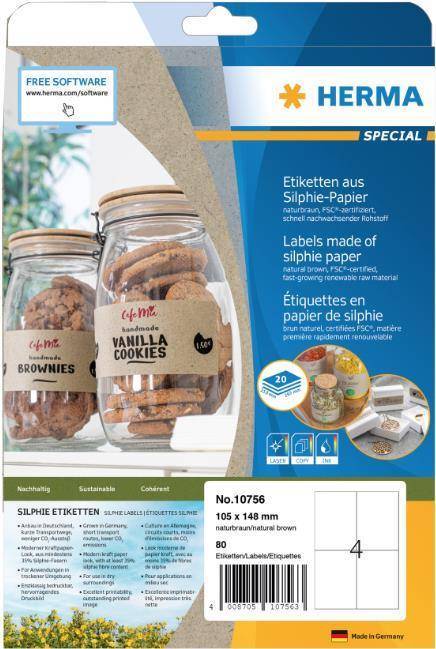 HERMA Etiketten Silphie A4 20 Blatt 105x148 Multimedia-Technik