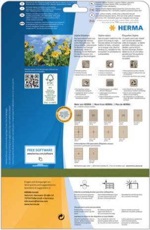 HERMA Etiketten Silphie A4 20 Blatt 210x148 Multimedia-Technik