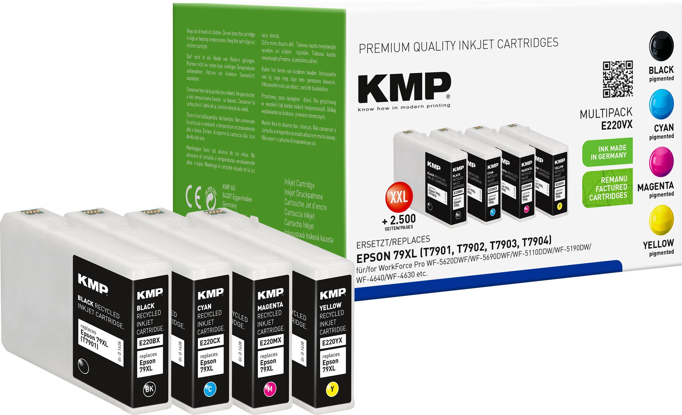 KMP Patrone Epson T7901-T7904 Multip. 2700-3000 S. E220YX remanufactured Multimedia-Technik Patronen