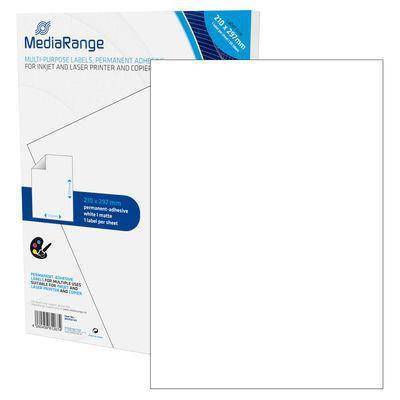 MediaRange Etiketten 210x297mm 50 St. stark haftend weiß Multimedia-Technik