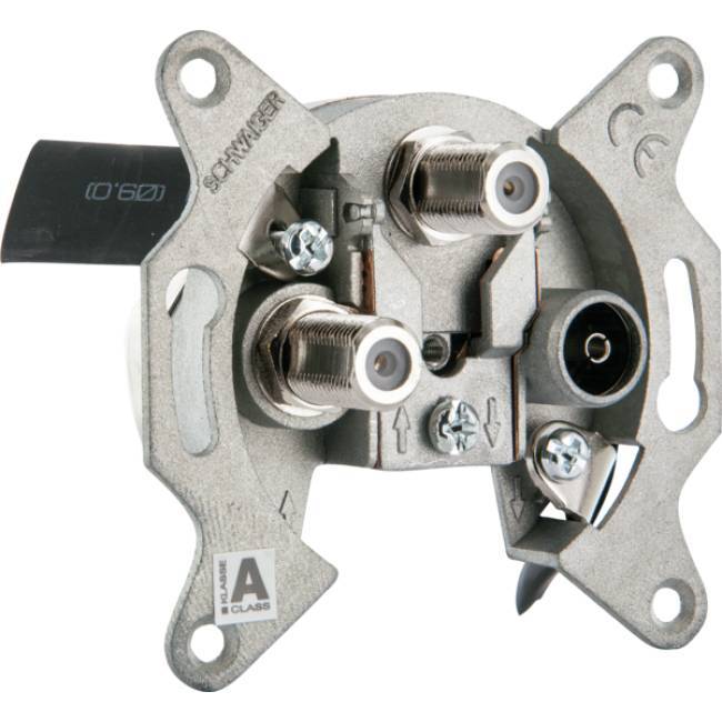 Schwaiger Einzeldose zwei SAT-ZF Anschlüsse 2 dB Multimedia-Technik Satelliten-Zubehör