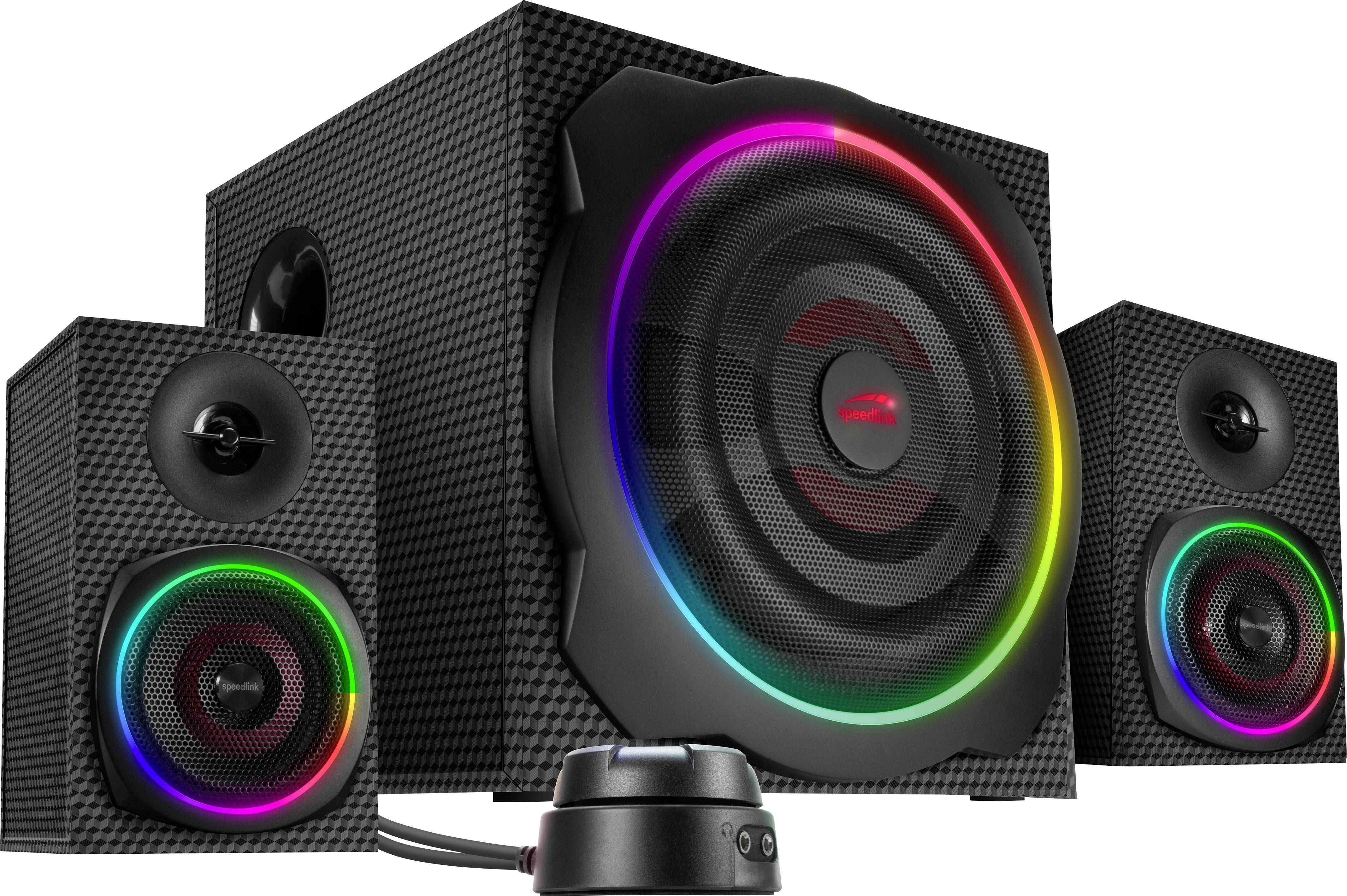 Speedlink Lautsprecher GRAVITY CARBON RGB, 2.1 System, sw retail Multimedia-Technik Aktivboxen