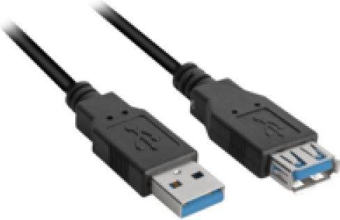 Sharkoon Kabel USB 3.0 Verlängerung 1,0m schwarz Multimedia-Technik USB-Kabel