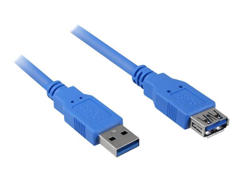Sharkoon Kabel USB 3.0 Verlängerung 2,0m schwarz Multimedia-Technik USB-Kabel