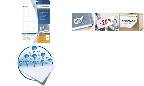 HERMA Etiketten A4 weiß 38,1x12,7 mm ablösb. Papier 2750 St. Multimedia-Technik