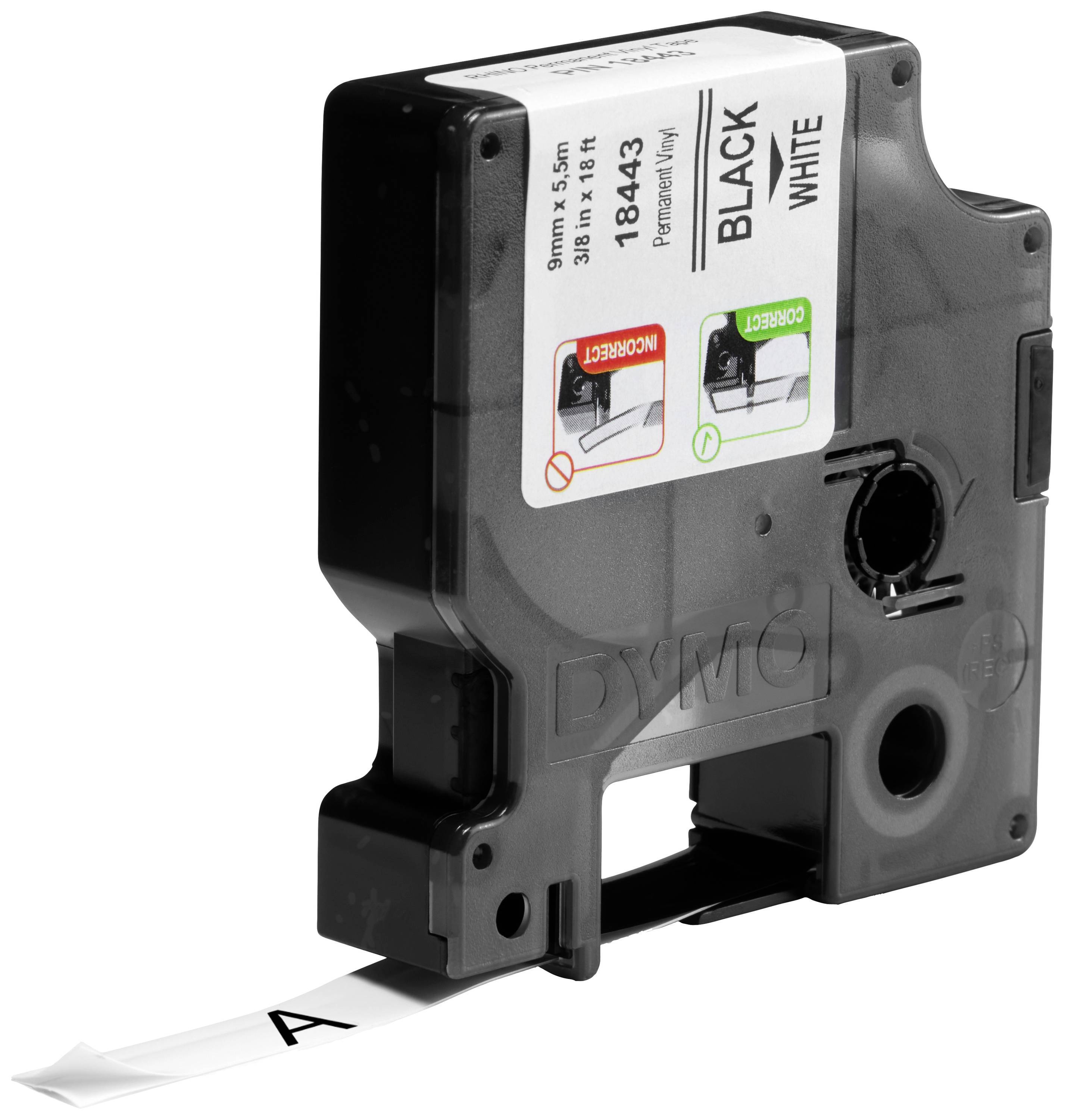 DYMO Rhino Band Vinyl 9mmx5.5m schwarz->weiß Multimedia-Technik Verbrauchsmaterial
